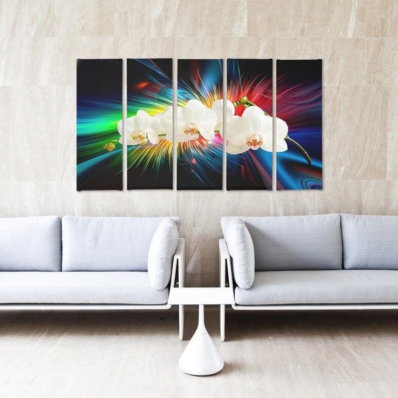 Kanva no 5 daļām - Type C, A White Orchid  Home Trends DECO