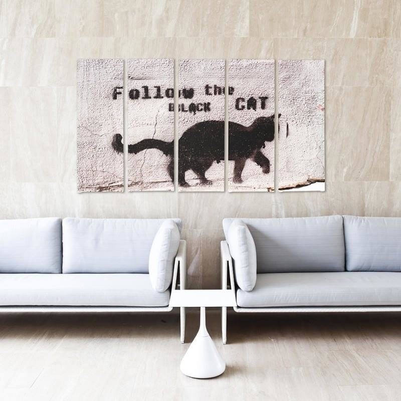 Kanva no 5 daļām - Type C, Black Cat  Home Trends DECO