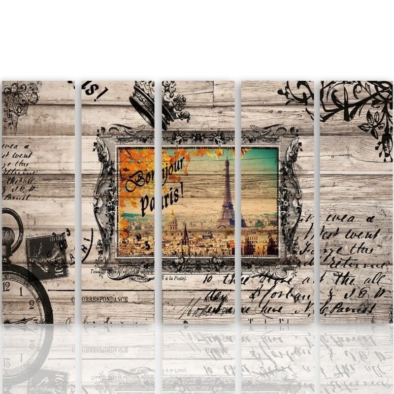 Kanva no 5 daļām - Type C, Bonjour Paris 2  Home Trends DECO