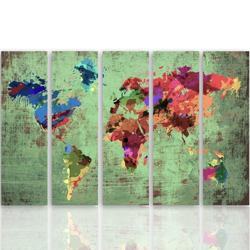 Kanva no 5 daļām - Type C, Color Map Of The World 3  Home Trends DECO