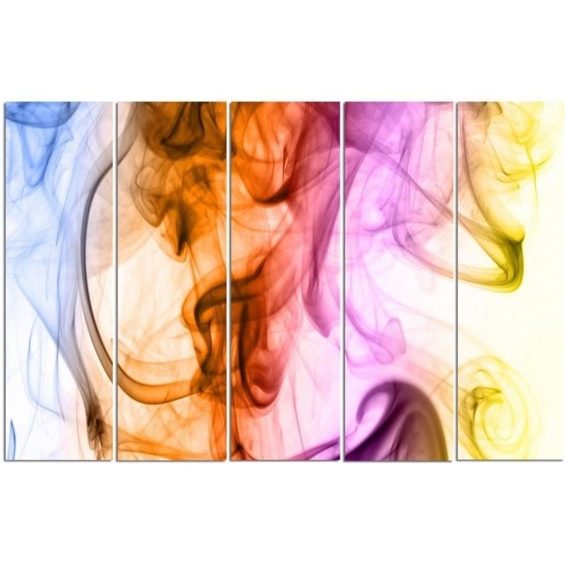 Kanva no 5 daļām - Type C, Colored Smoke - Abstraction  Home Trends DECO