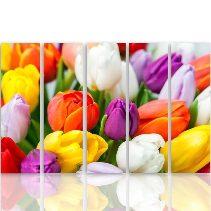 Kanva no 5 daļām - Type C, Colorful Tulips  Home Trends DECO