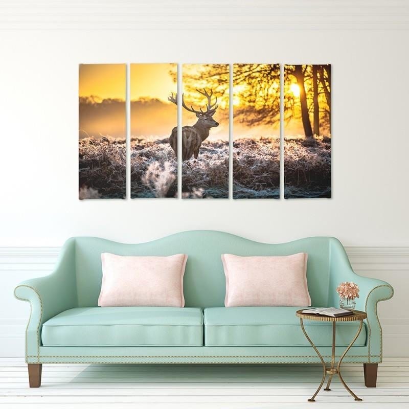 Kanva no 5 daļām - Type C, Deer Sunset  Home Trends DECO