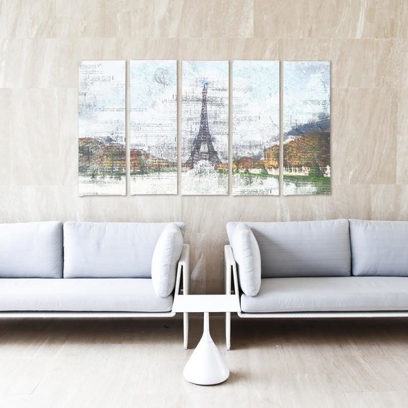 Kanva no 5 daļām - Type C, Eiffel Tower 6  Home Trends DECO