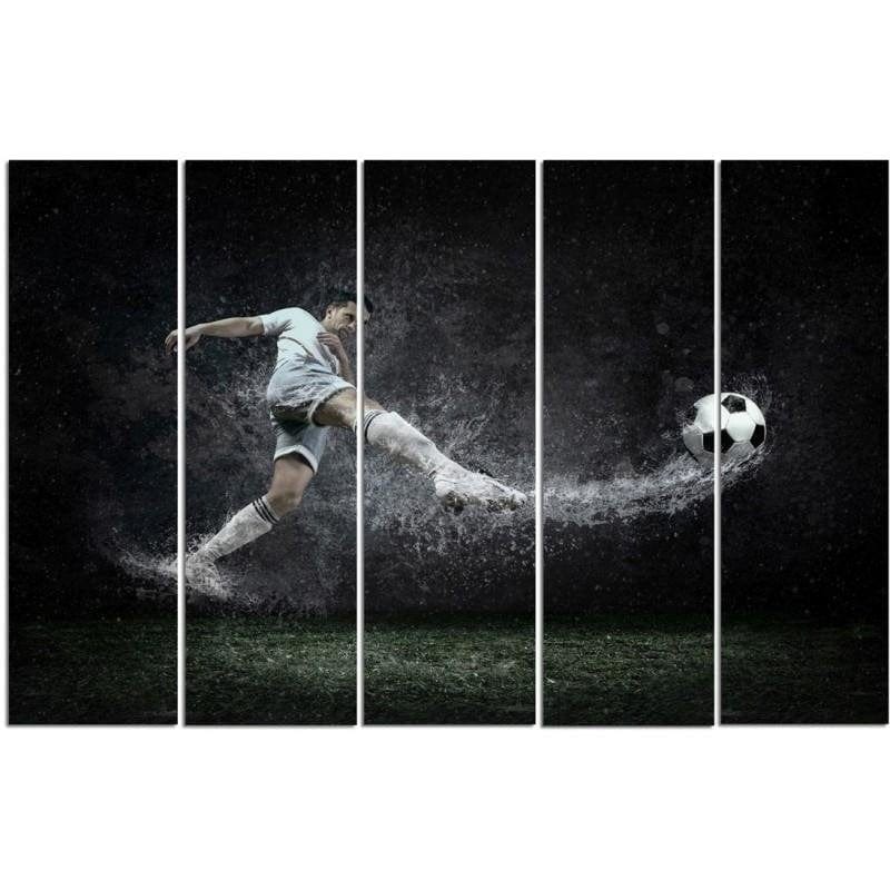 Kanva no 5 daļām - Type C, Footballer On The Wet Turf  Home Trends DECO