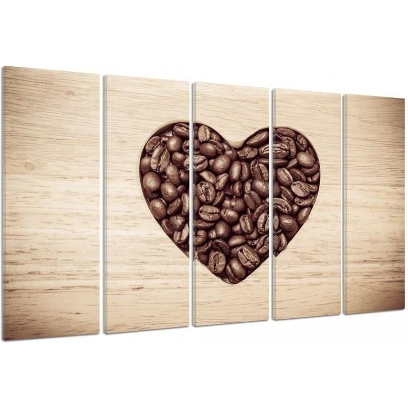 Kanva no 5 daļām - Type C, Heart Of Coffee Beans  Home Trends DECO