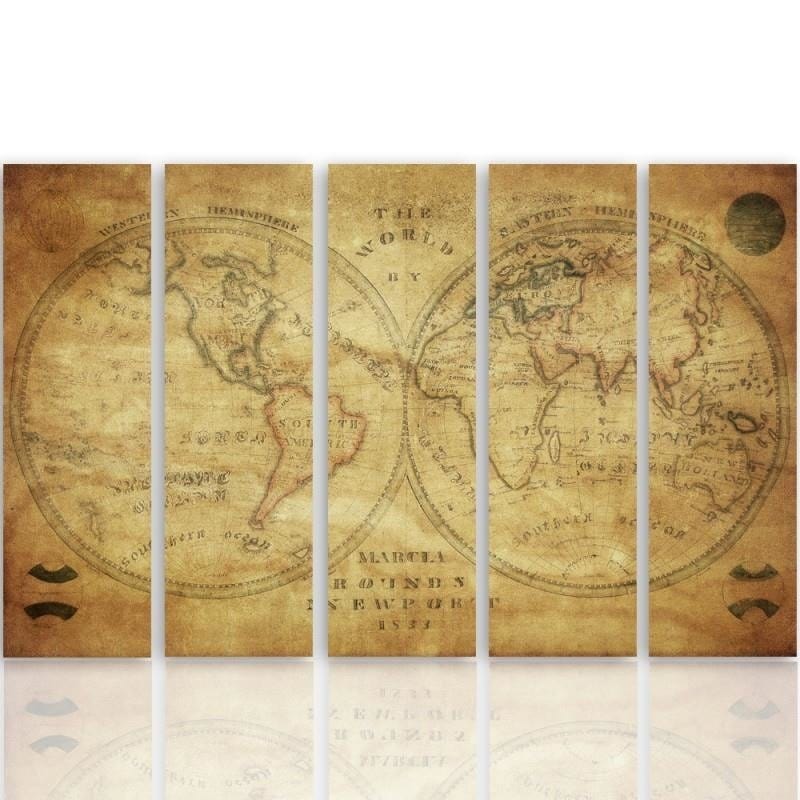 Kanva no 5 daļām - Type C, Historic Map Of The World  Home Trends DECO