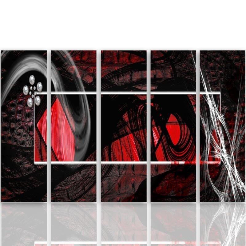 Kanva no 5 daļām - Type C, Interior - Red Abstraction  Home Trends DECO