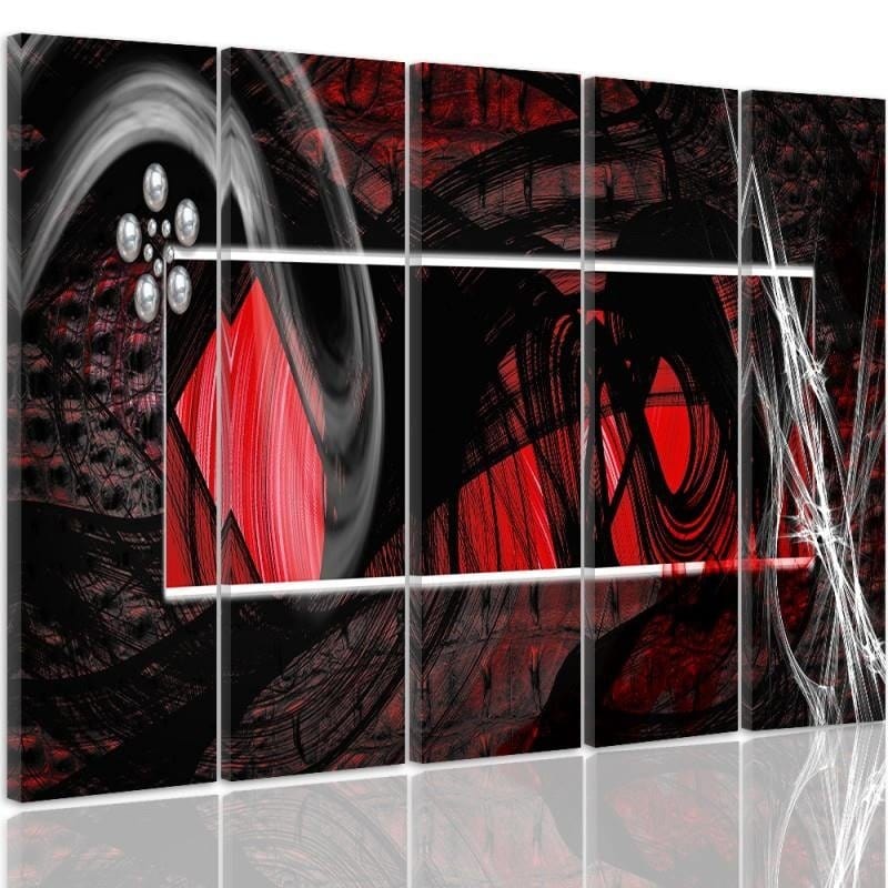 Kanva no 5 daļām - Type C, Interior - Red Abstraction  Home Trends DECO