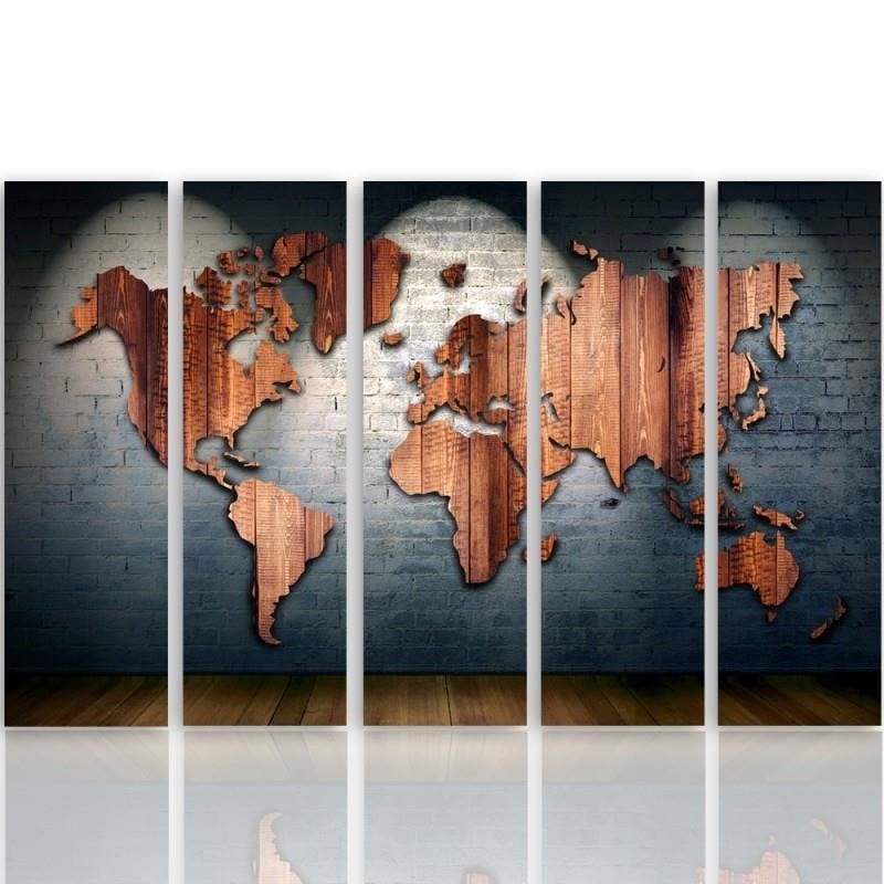 Kanva no 5 daļām - Type C, Map Of The World - Boards  Home Trends DECO
