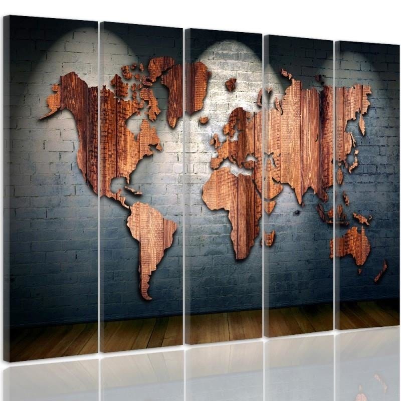 Kanva no 5 daļām - Type C, Map Of The World - Boards  Home Trends DECO