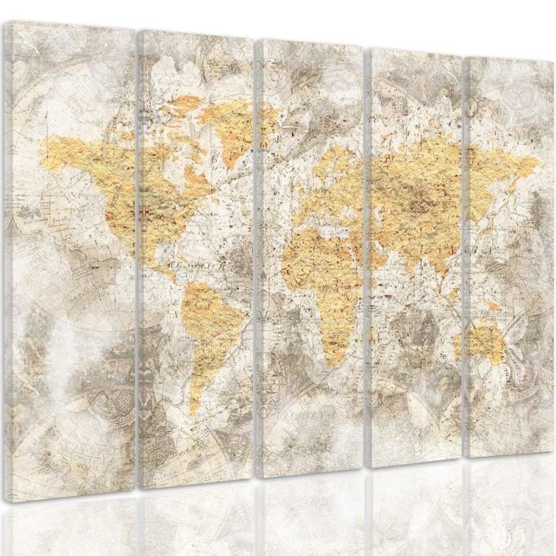 Kanva no 5 daļām - Type C, Old World Map 3  Home Trends DECO