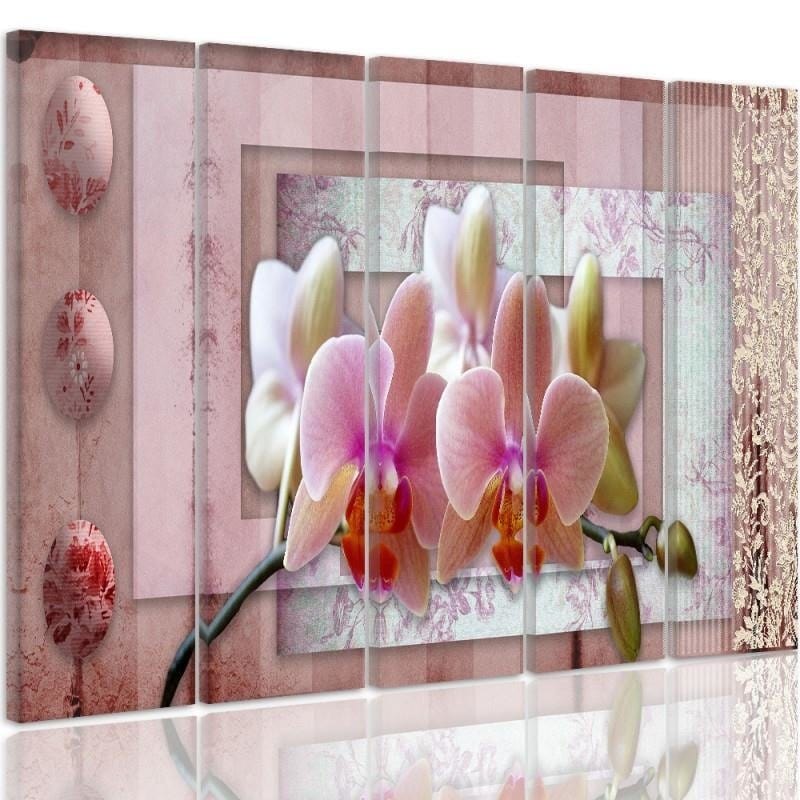 Kanva no 5 daļām - Type C, Pink Orchid  Home Trends DECO