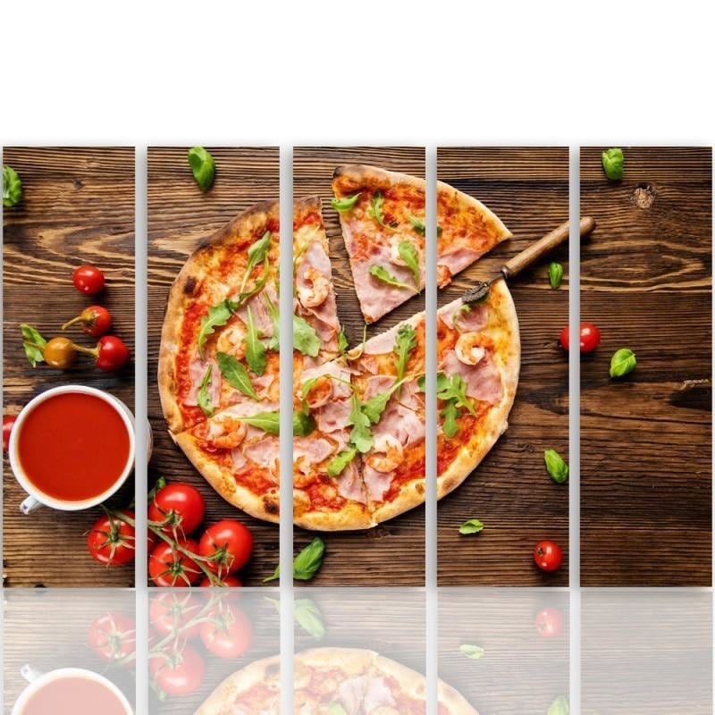 Kanva no 5 daļām - Type C, Pizza With Arugula  Home Trends DECO