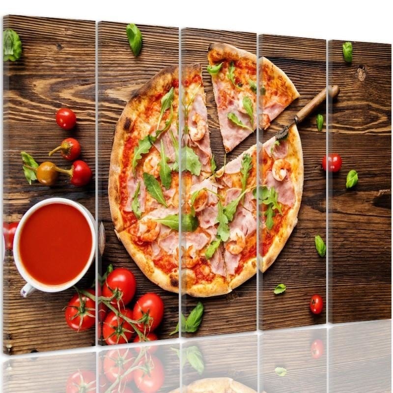 Kanva no 5 daļām - Type C, Pizza With Arugula  Home Trends DECO