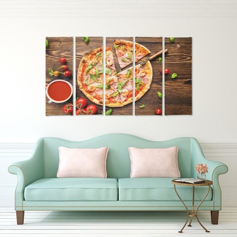 Kanva no 5 daļām - Type C, Pizza With Arugula  Home Trends DECO