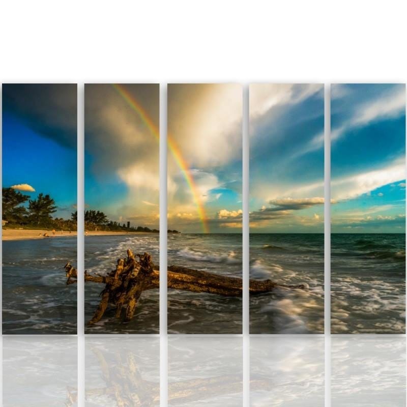Kanva no 5 daļām - Type C, Rainbow Over The Beach  Home Trends DECO