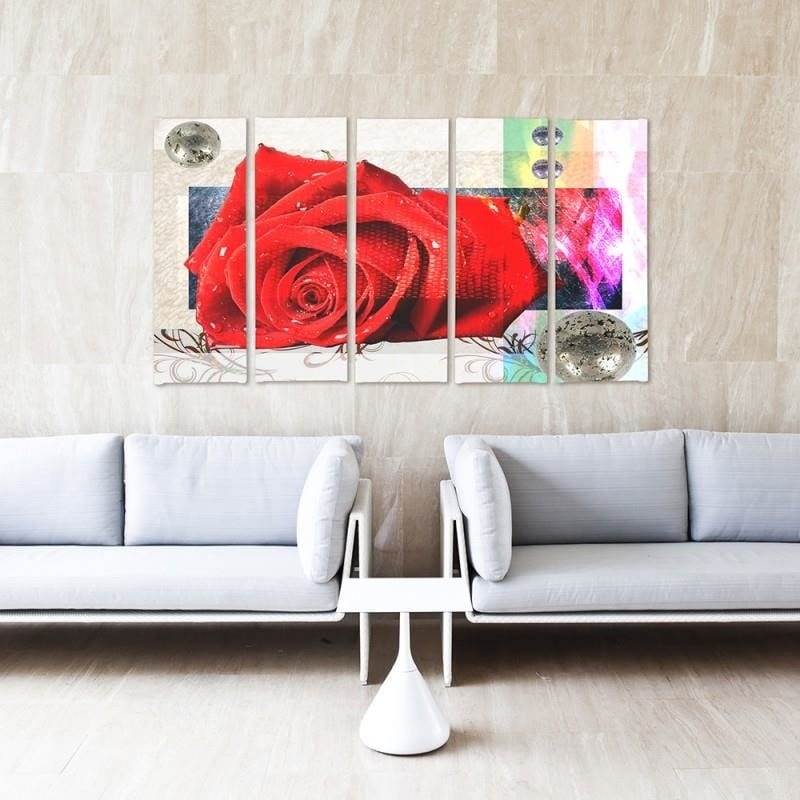Kanva no 5 daļām - Type C, Red Rose  Home Trends DECO