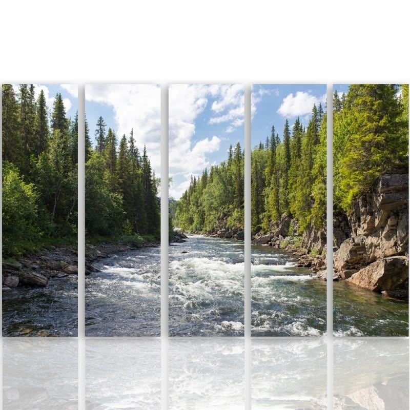Kanva no 5 daļām - Type C, River In The Forest  Home Trends DECO