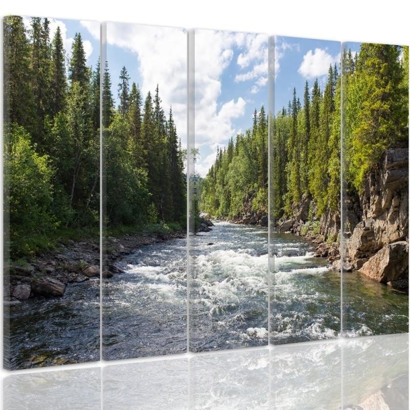 Kanva no 5 daļām - Type C, River In The Forest  Home Trends DECO