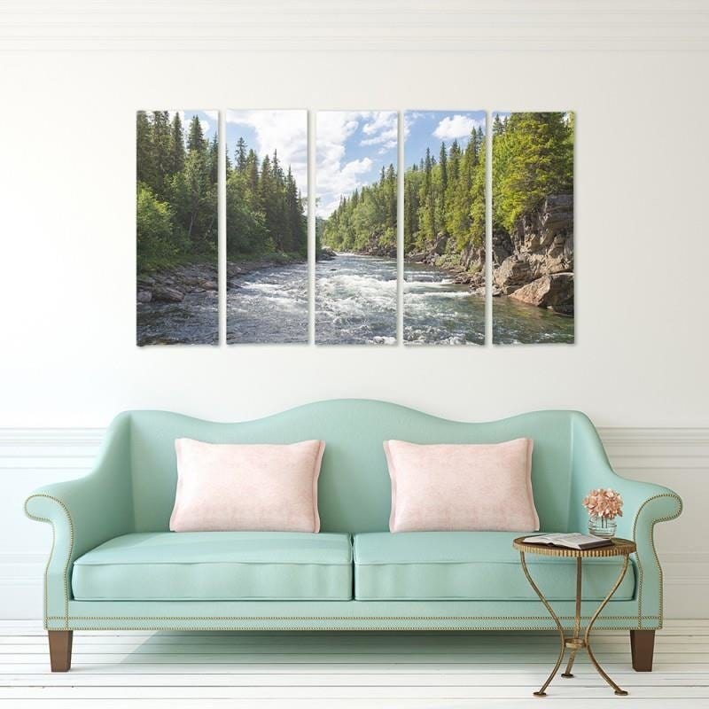 Kanva no 5 daļām - Type C, River In The Forest  Home Trends DECO