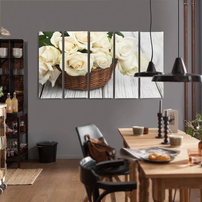 Kanva no 5 daļām - Type C, Roses In The Basket  Home Trends DECO