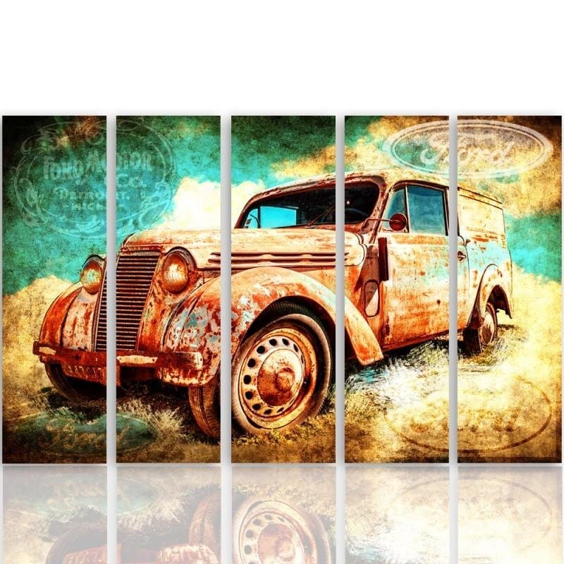 Kanva no 5 daļām - Type C, Rusty Car  Home Trends DECO