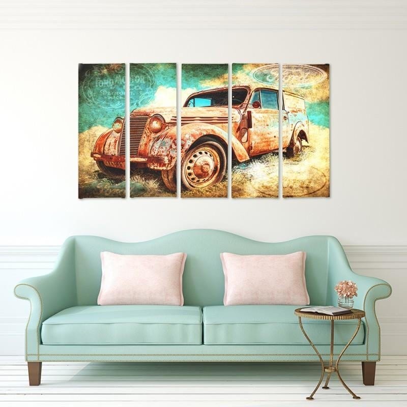 Kanva no 5 daļām - Type C, Rusty Car  Home Trends DECO