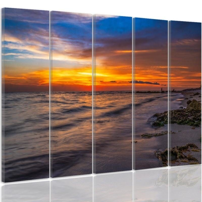 Kanva no 5 daļām - Type C, Sunset On The Beach 3  Home Trends DECO