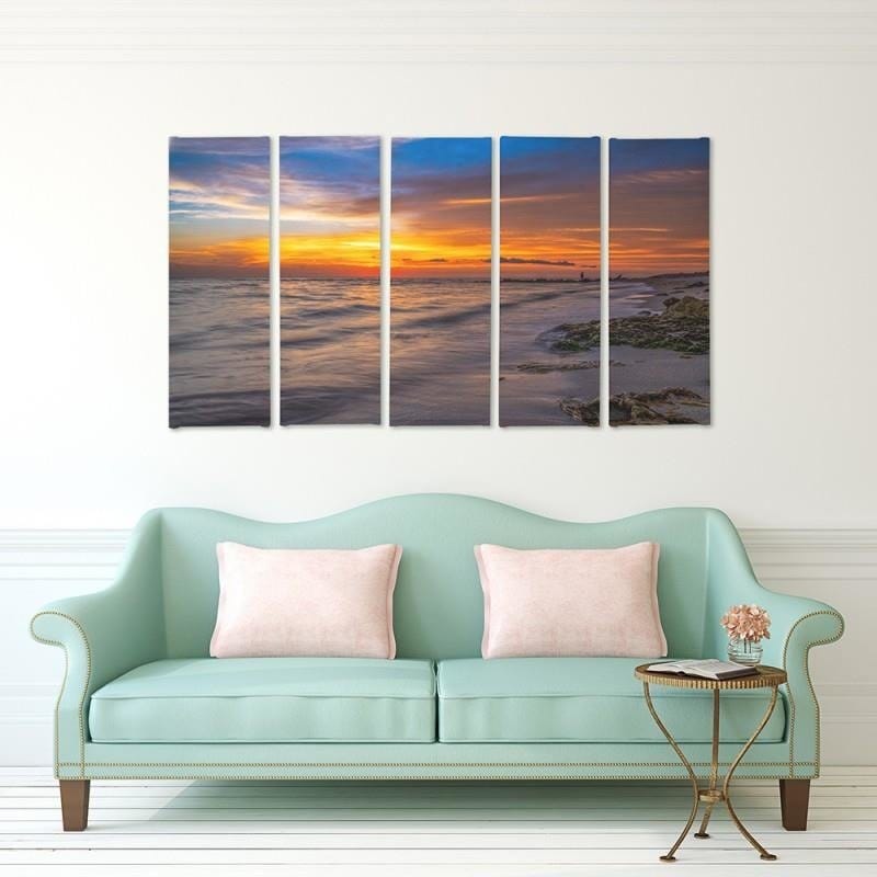 Kanva no 5 daļām - Type C, Sunset On The Beach 3  Home Trends DECO