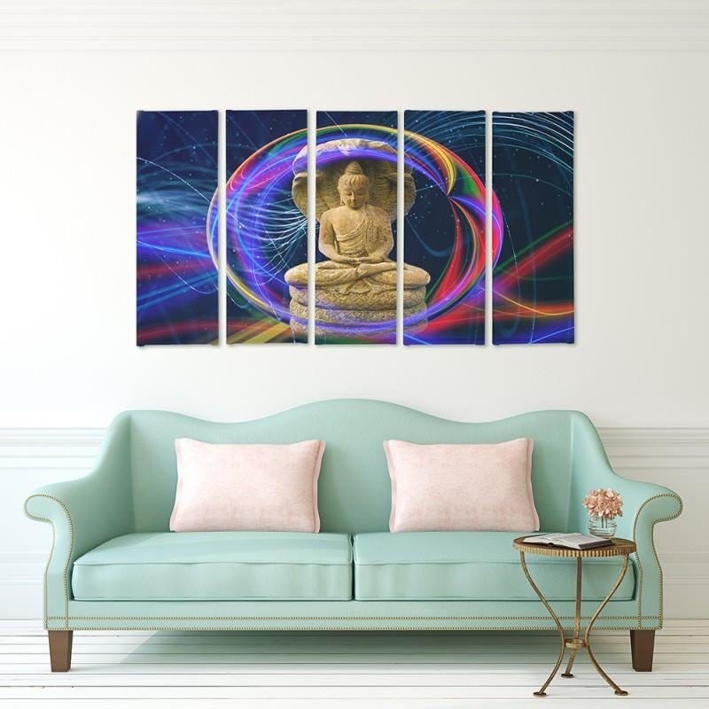 Kanva no 5 daļām - Type C, The Buddha On An Abstract Background  Home Trends DECO