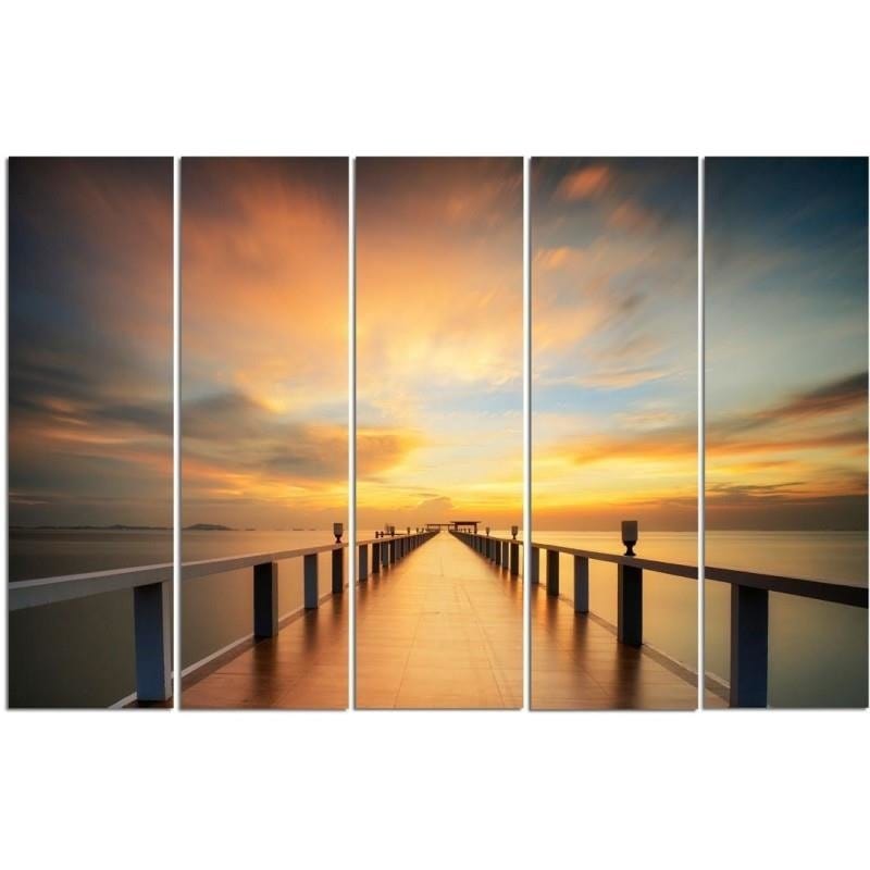 Kanva no 5 daļām - Type C, View Of The Sunset On The Pier  Home Trends DECO