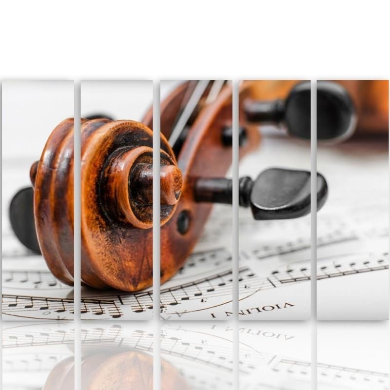 Kanva no 5 daļām - Type C, Violin On Music Sheet  Home Trends DECO