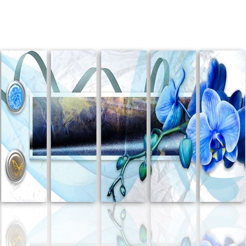 Kanva no 5 daļām - Type C, With Marsh Orchid Theme  Home Trends DECO