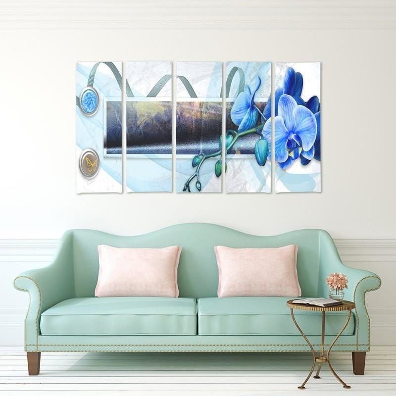 Kanva no 5 daļām - Type C, With Marsh Orchid Theme  Home Trends DECO