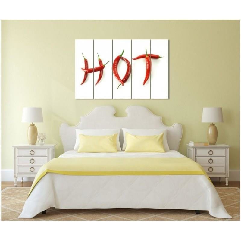 Kanva no 5 daļām - Type C, With The Inscription Hot Chili Peppers  Home Trends DECO