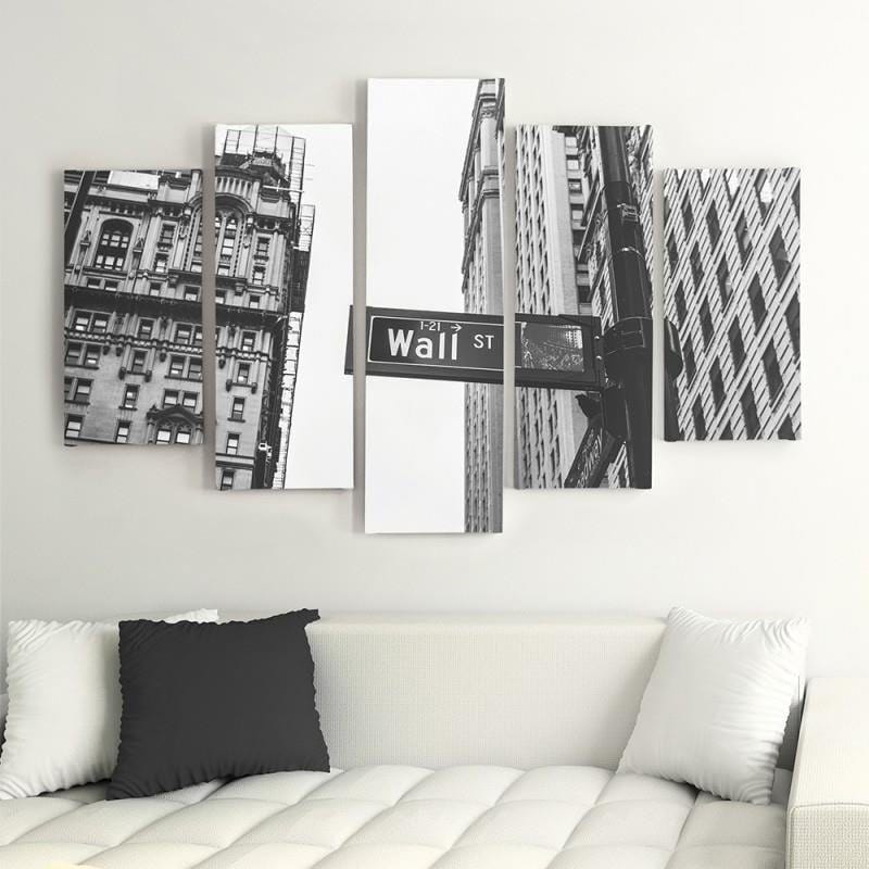 Kanva no 5 daļām - Wall Street  Home Trends DECO