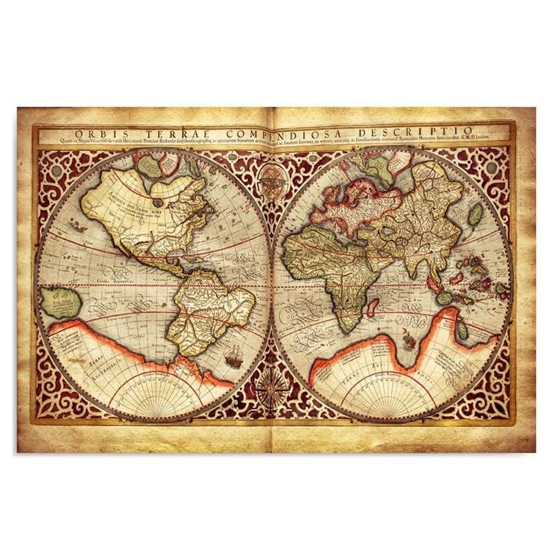Kanva - Old World Map  Home Trends DECO