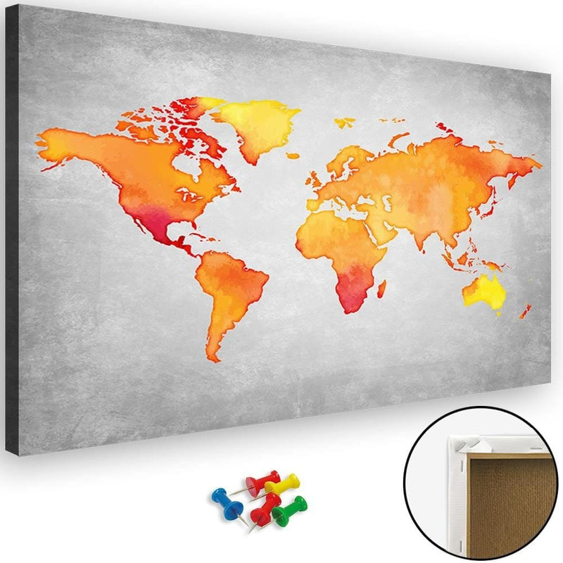 Kanva - Orange World Map  Home Trends DECO