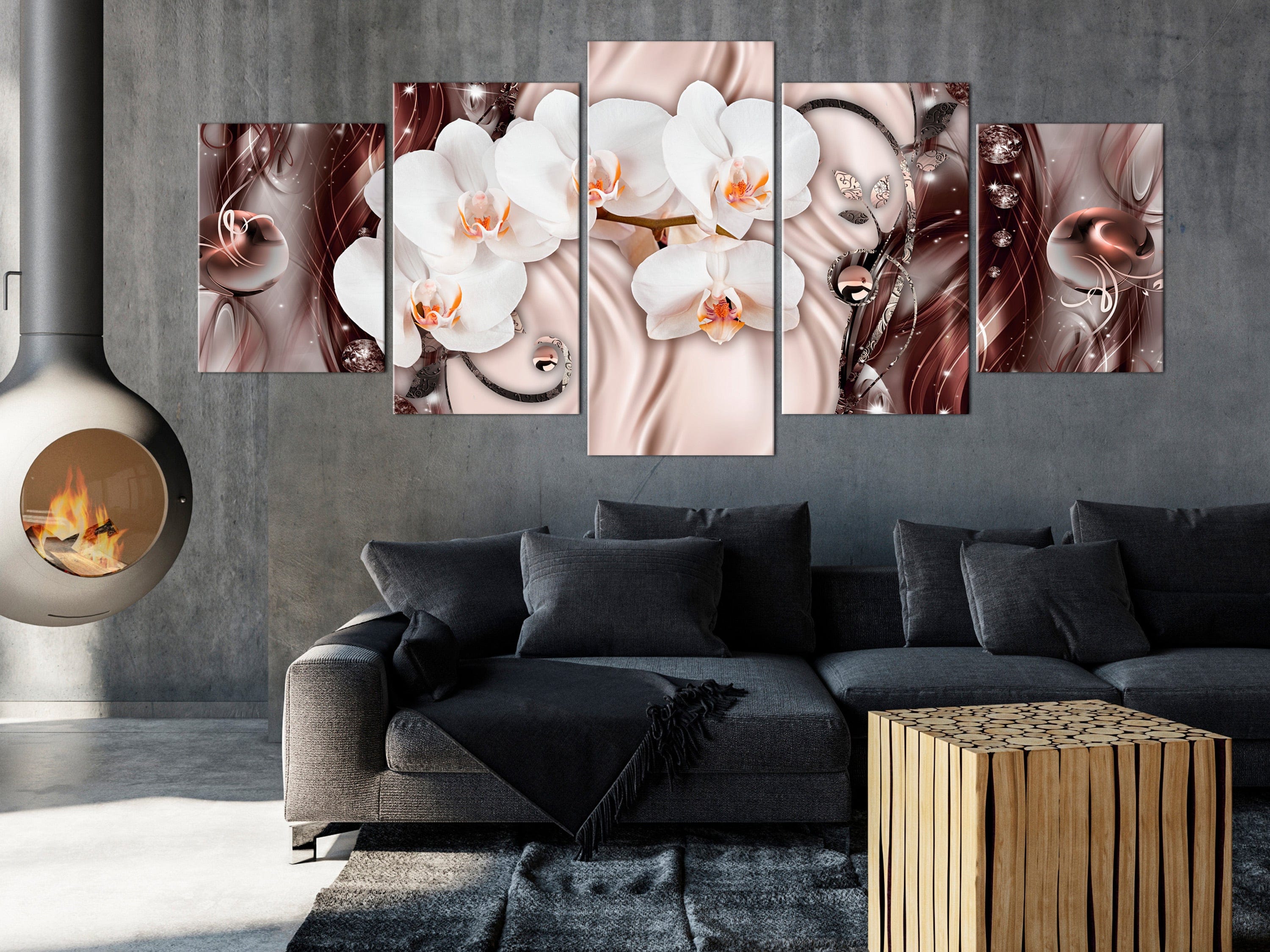 Glezna - Orchid Waterfall (5 Parts) Wide Pink 225x100 Home Trends