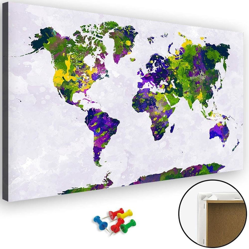 Kanva - Painted World Map  Home Trends DECO