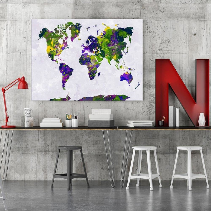 Kanva - Painted World Map  Home Trends DECO
