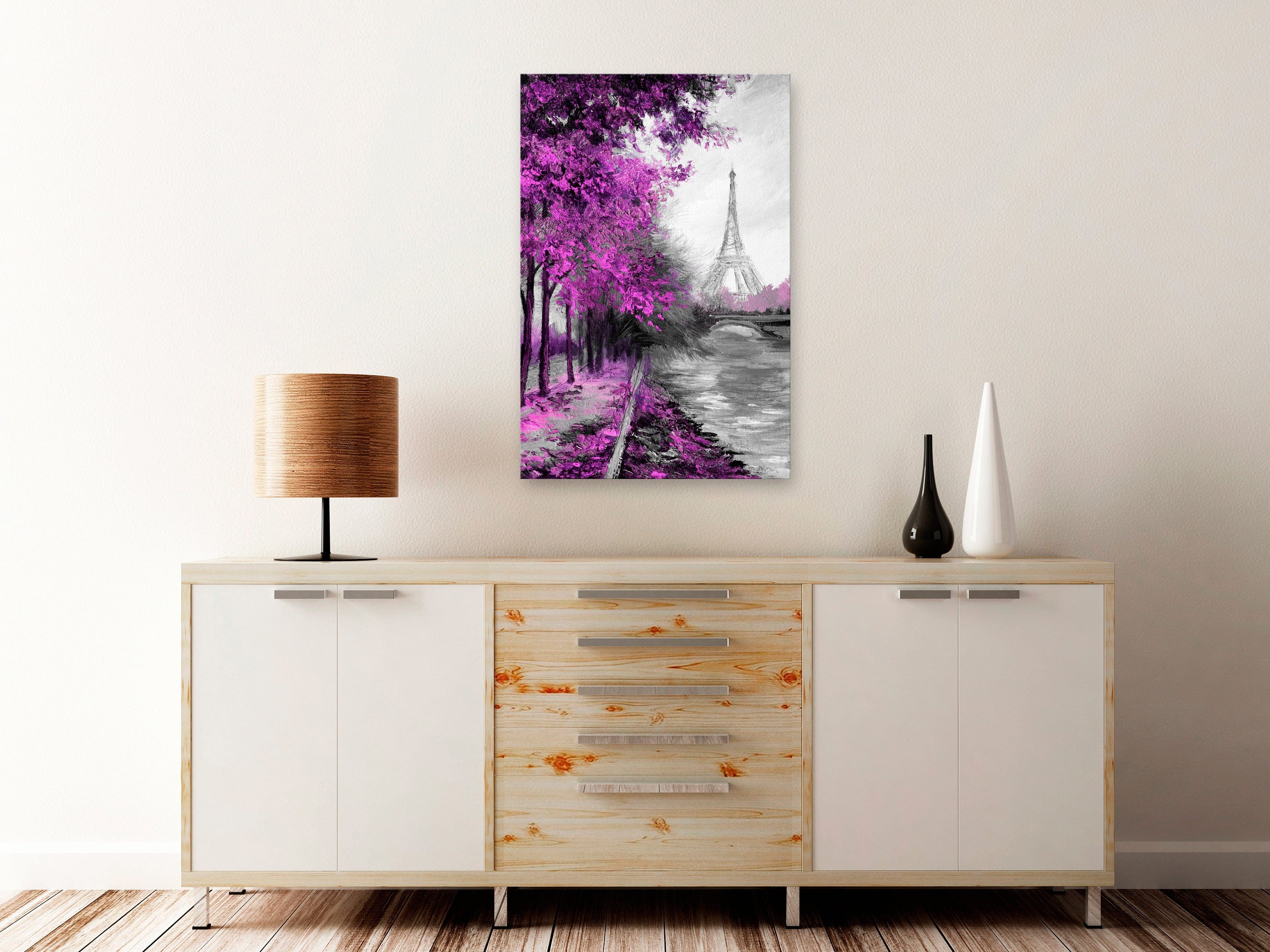 Glezna - Paris Channel (1 Part) Vertical Pink Home Trends