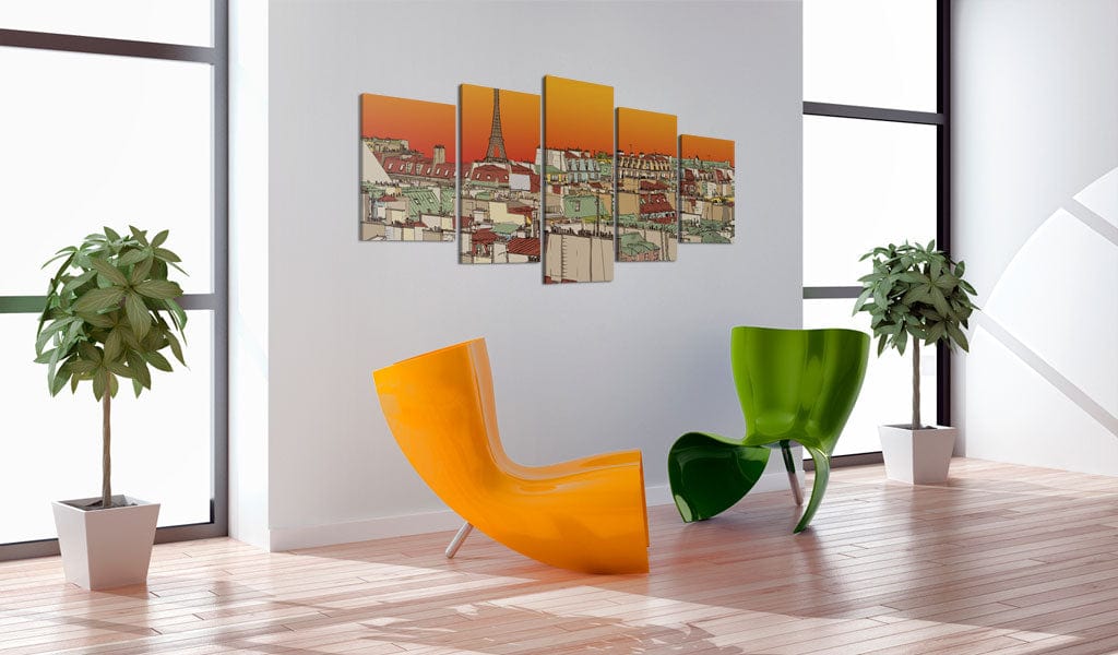 Glezna - Parisian sky in orange colour Home Trends