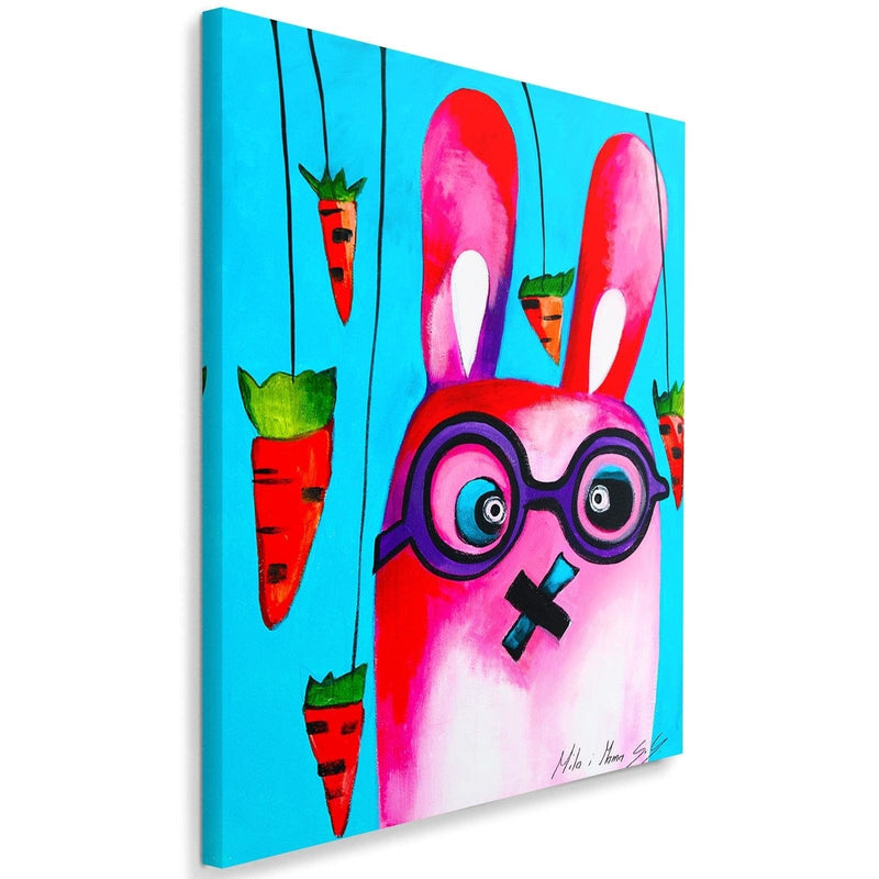 Kanva - Pink Bunny Wearing Glasses  Home Trends DECO