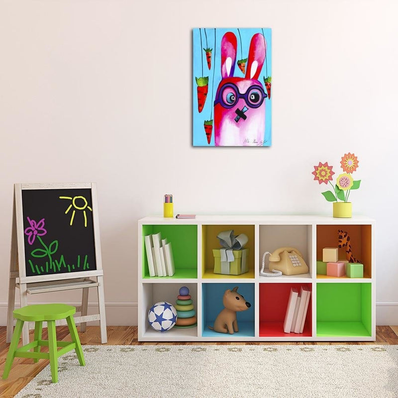 Kanva - Pink Bunny Wearing Glasses  Home Trends DECO