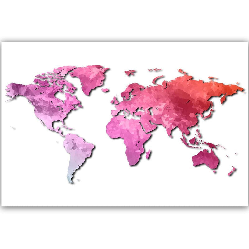 Kanva - Pink World Map  Home Trends DECO