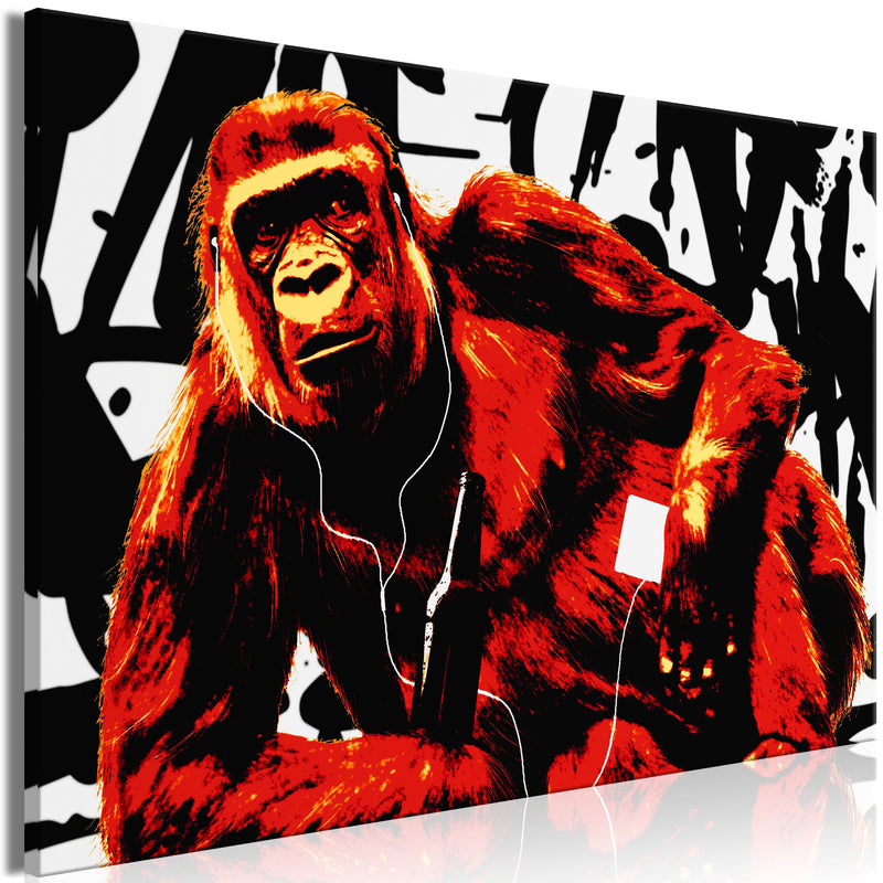 Glezna - Pop Art Monkey (1 Part) Narrow Red Home Trends