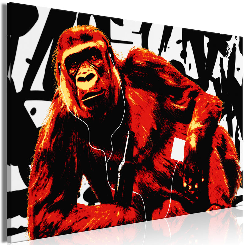 Kanva - Pop Art Monkey (1 Part) Narrow Red Home Trends