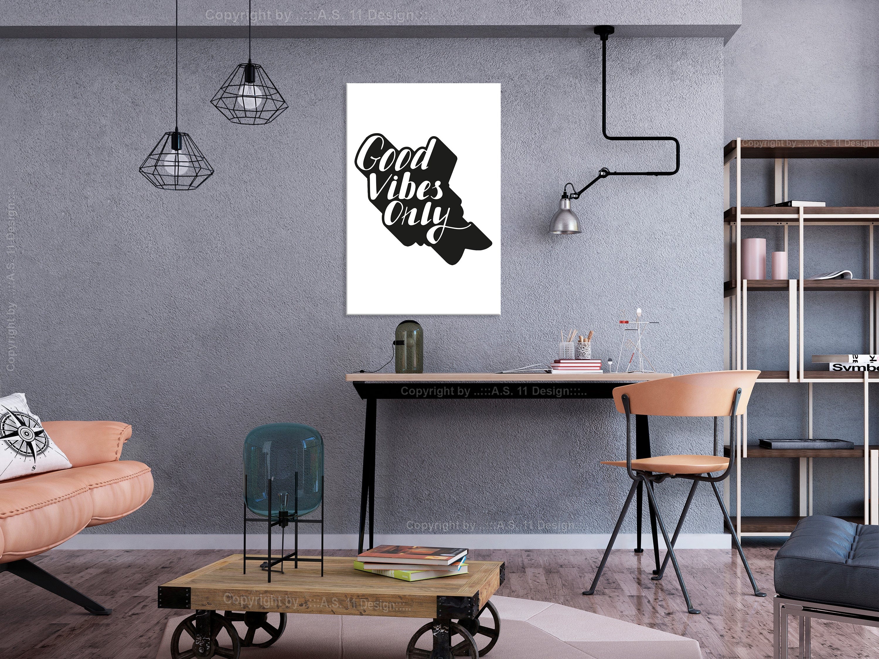 Glezna - Positive Vibes (1 Part) Vertical Home Trends